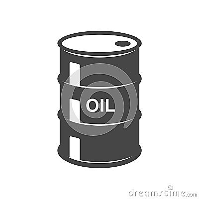 Oil drum container, barrel flat icon Vector Illustration