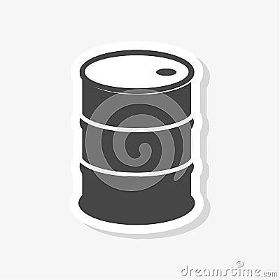 Oil drum container sticker, barrel flat icon Vector Illustration