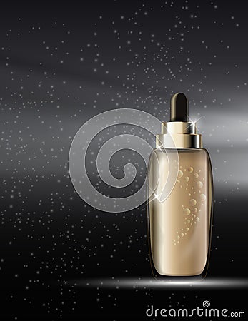Oil Essence Hydrating Concentrate Bottle Template for Ads or Mag Vector Illustration