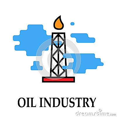 Oil factory icon symbol Vector Illustration