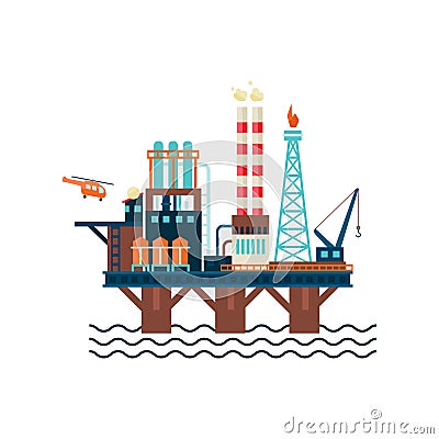 Oil Factory Platform. Vector Illustartion Vector Illustration