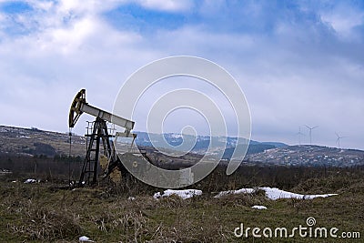 Oil field pump Stock Photo