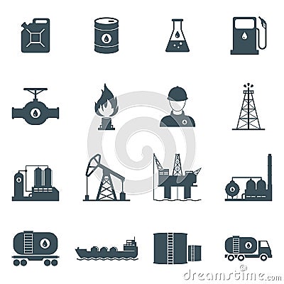 Oil and gas icon set Vector Illustration