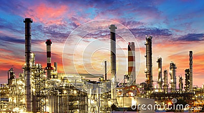 Oil and gas industry - refinery, factory, petrochemical plant Stock Photo