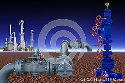 Oil Gas Industry Energy Power Oilfield Drilling Rig Oil Pump Refining Pipeline Technology Industry Pump Jack Background Stock Photo