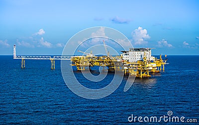 Oil and gas platform at offshore. Stock Photo