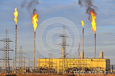 The oil and gas refinary plant Stock Photo