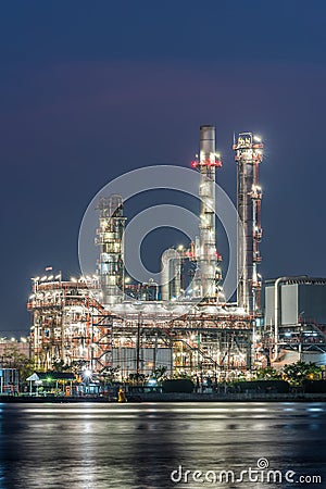 Oil and gas refinery petrochemical factory Stock Photo