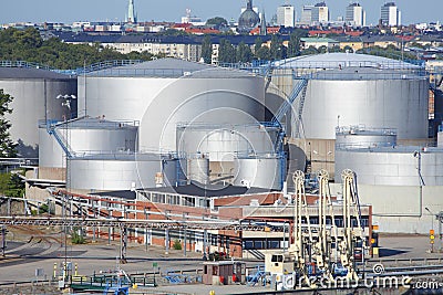 Oil gas tanks Stock Photo