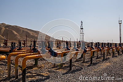 Oil and gas valves Stock Photo