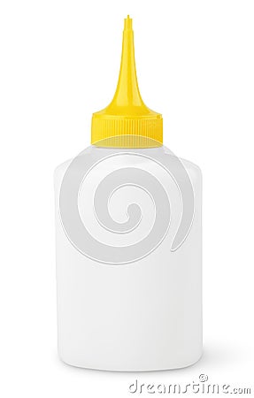 Oil or glue bottle on white Stock Photo