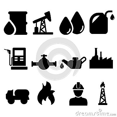 Oil Icons vector set. Barrel symbol illustration collection. energy sign or icon. Vector Illustration