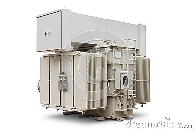 Oil immersed power transformer Stock Photo