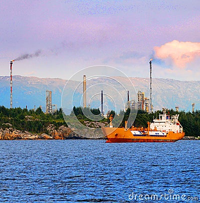 Oil industry - ship Stock Photo