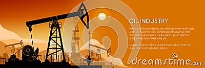 Oil Industry Banner Vector Illustration