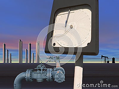 Oil Gas Industry Oilfield Drilling Rig Oil Pump Jack Offshore Technology Background Stock Photo