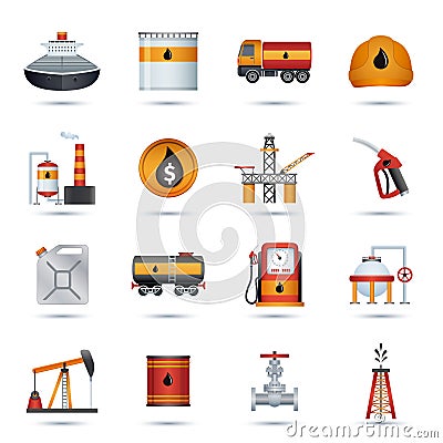 Oil Industry Icons Vector Illustration