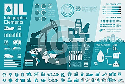 Oil Industry Infographic Template Vector Illustration