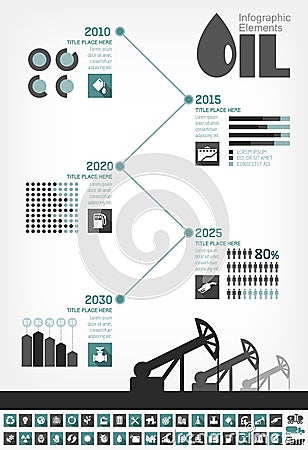 Oil Industry Infographic Timeline Vector Illustration