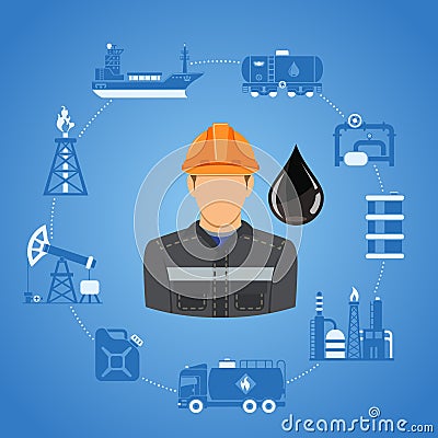 Oil Industry Infographics Vector Illustration