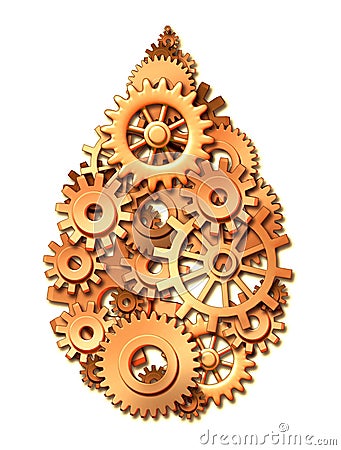 Oil industry power energy gears cogs symbol Stock Photo