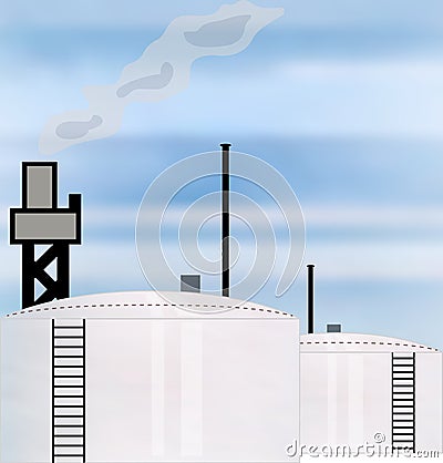 Oil Industry Refinery Vector Illustration