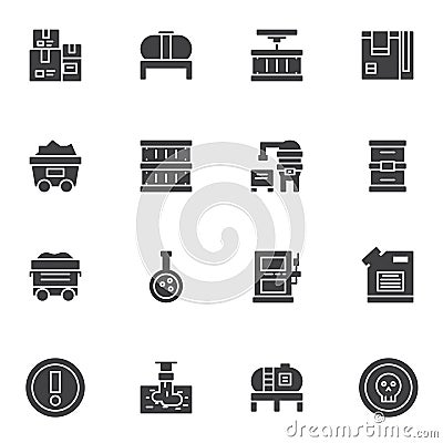 Oil industry vector icons set Vector Illustration