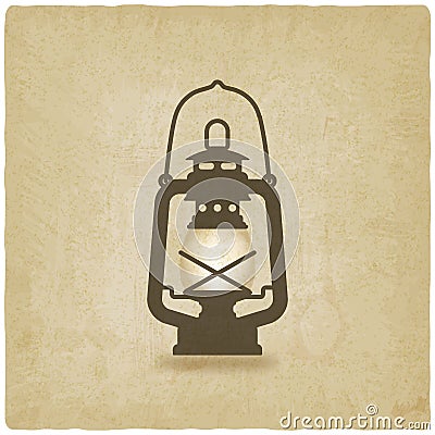 Oil lantern old background Vector Illustration