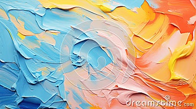 Oil paint with mixed colors abstract painting banner background Stock Photo