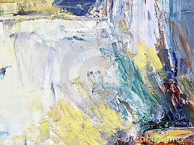 Oil paint strokes on canvas, grunge background Stock Photo