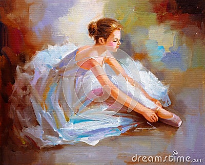 Oil Painting - Ballet Stock Photo