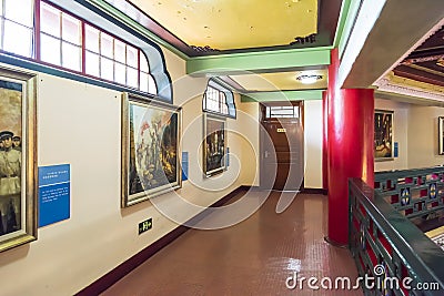 Oil painting exhibition on second floor of Sun Yatsen Memorial Hall Editorial Stock Photo