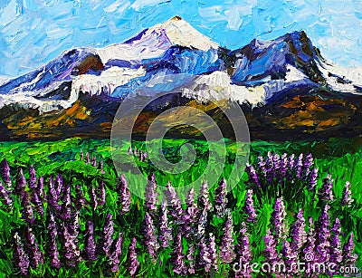 Oil Painting - Landscape Stock Photo