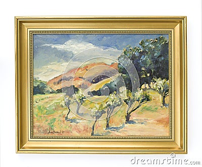 Oil painting of landscape Stock Photo