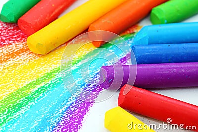 Oil Pastel Crayons Stock Photo