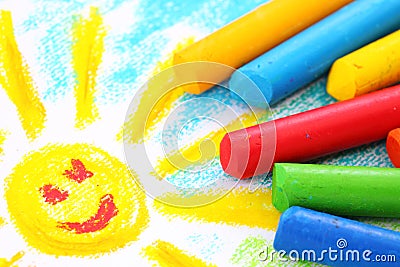 Oil Pastel Crayons Stock Photo