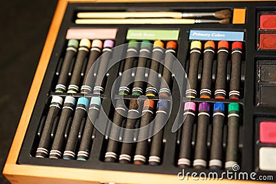 Oil pastels - rainbow of creativity Stock Photo