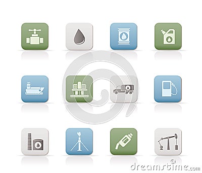 Oil and petrol industry objects icons Vector Illustration
