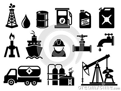 Oil and petroleum icon set Vector Illustration