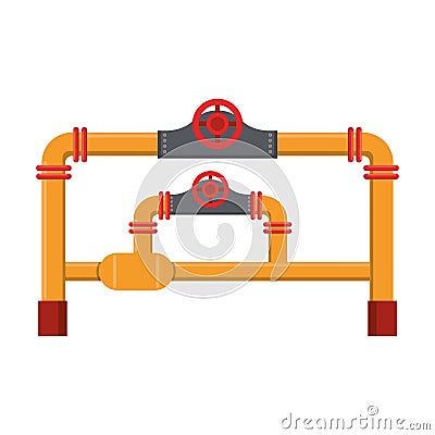 Oil pipelines refinery machine isolated symbol Vector Illustration