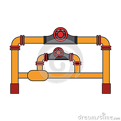 Oil pipelines refinery machine isolated symbol Vector Illustration