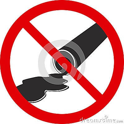 Oil from pipes is prohibited. Environmental pollution. Vector Illustration