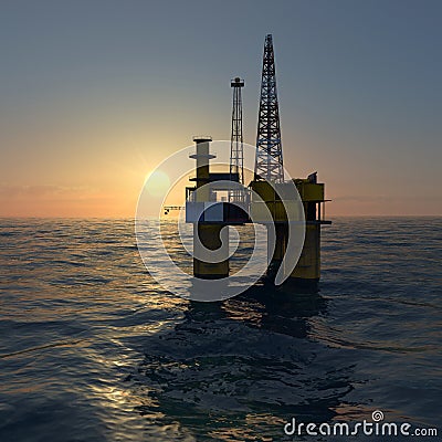 Oil platform on sea Stock Photo