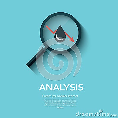 Oil price fall concept illustration with black Vector Illustration