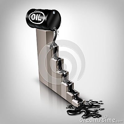 Oil Price Falling Stock Photo