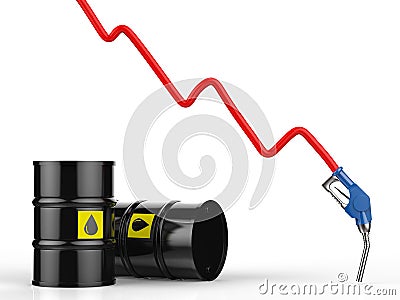 Oil price falling concept Stock Photo