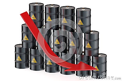 Oil price falling concept Stock Photo