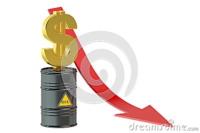 Oil price falling concept Stock Photo