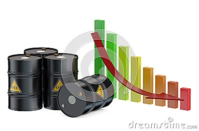 Oil price falling Stock Photo