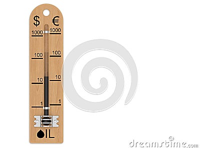 Oil price falling represented as a thermometer Stock Photo